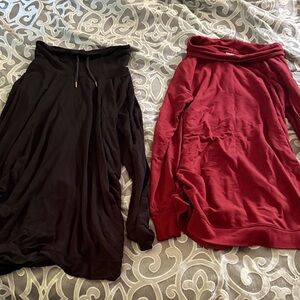 Women's maternity Black and Red light sweat shirts